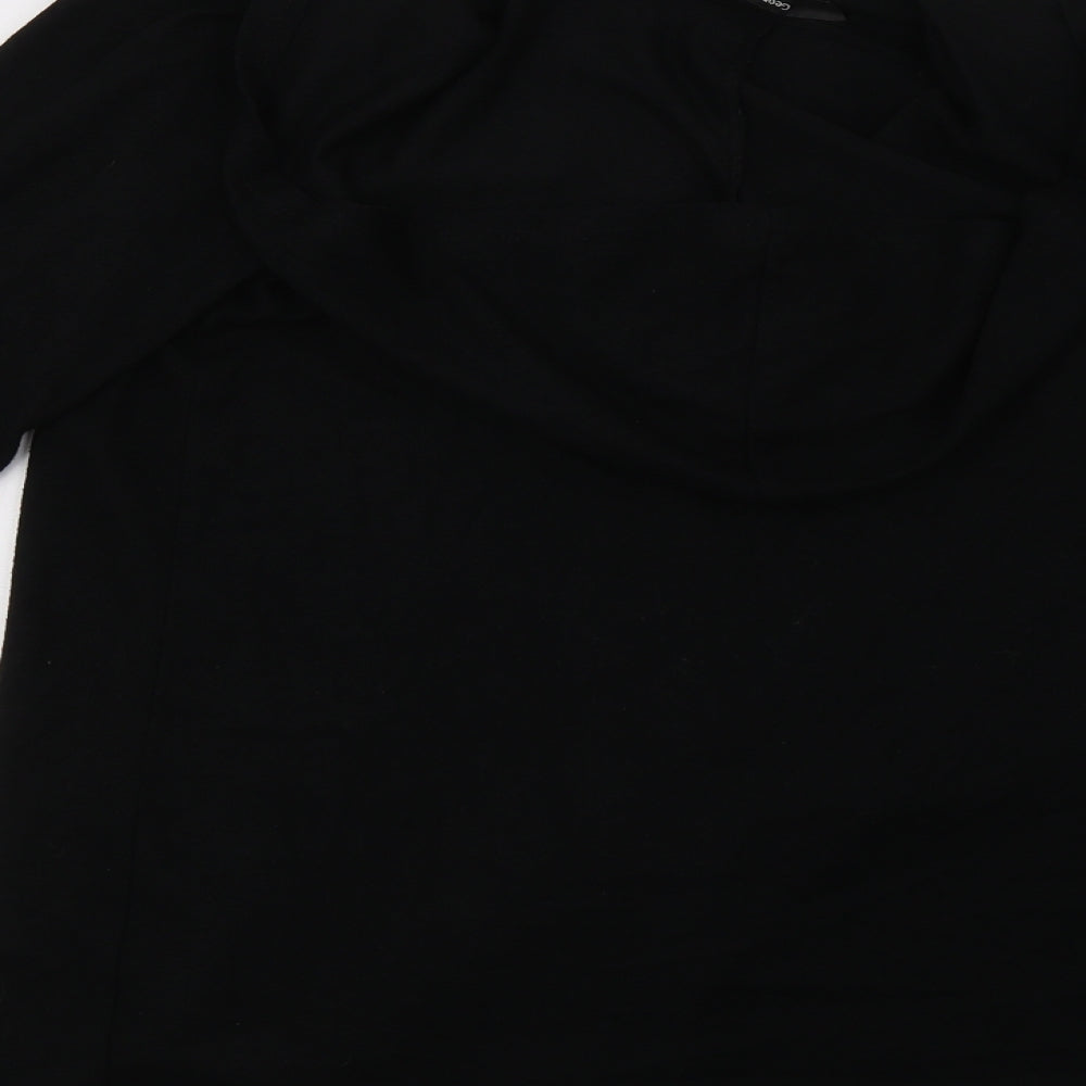 George Womens Black V-Neck  Viscose Cardigan Jumper Size L