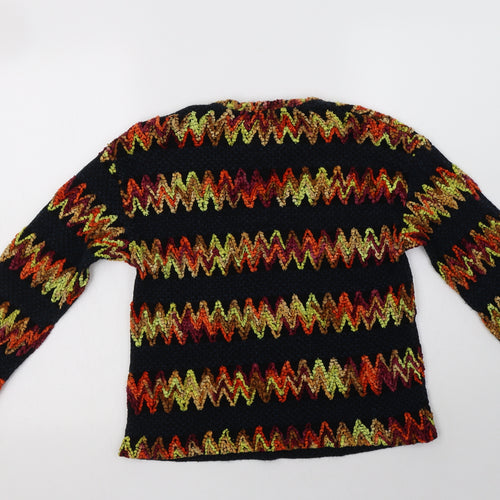 Zara Womens Multicoloured Crew Neck Geometric  Pullover Jumper Size L