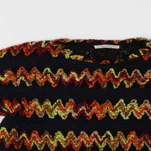 Zara Womens Multicoloured Crew Neck Geometric  Pullover Jumper Size L