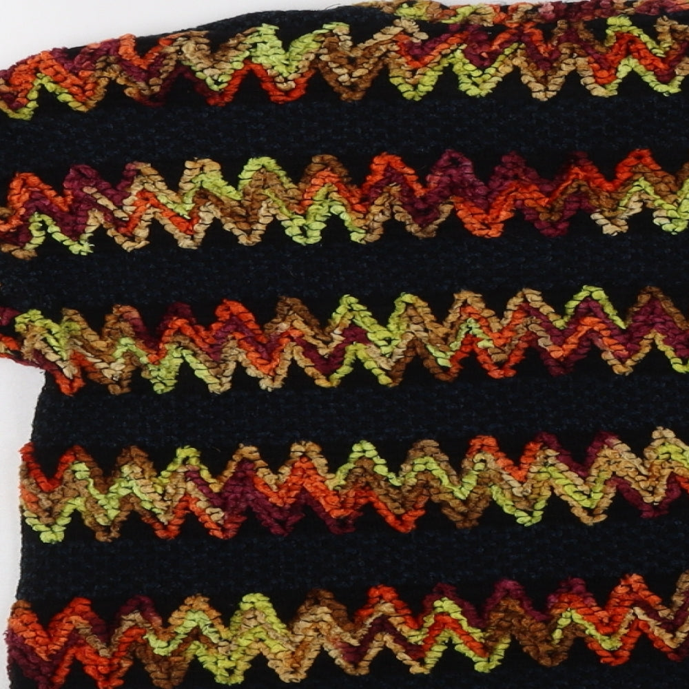 Zara Womens Multicoloured Crew Neck Geometric  Pullover Jumper Size L