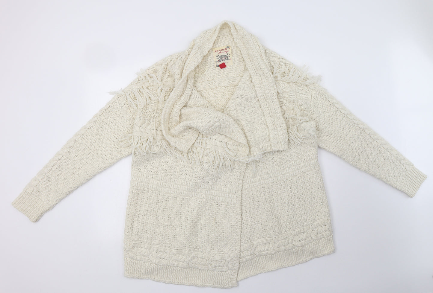 Matalan Womens Ivory V-Neck  Acetate Cardigan Jumper Size L