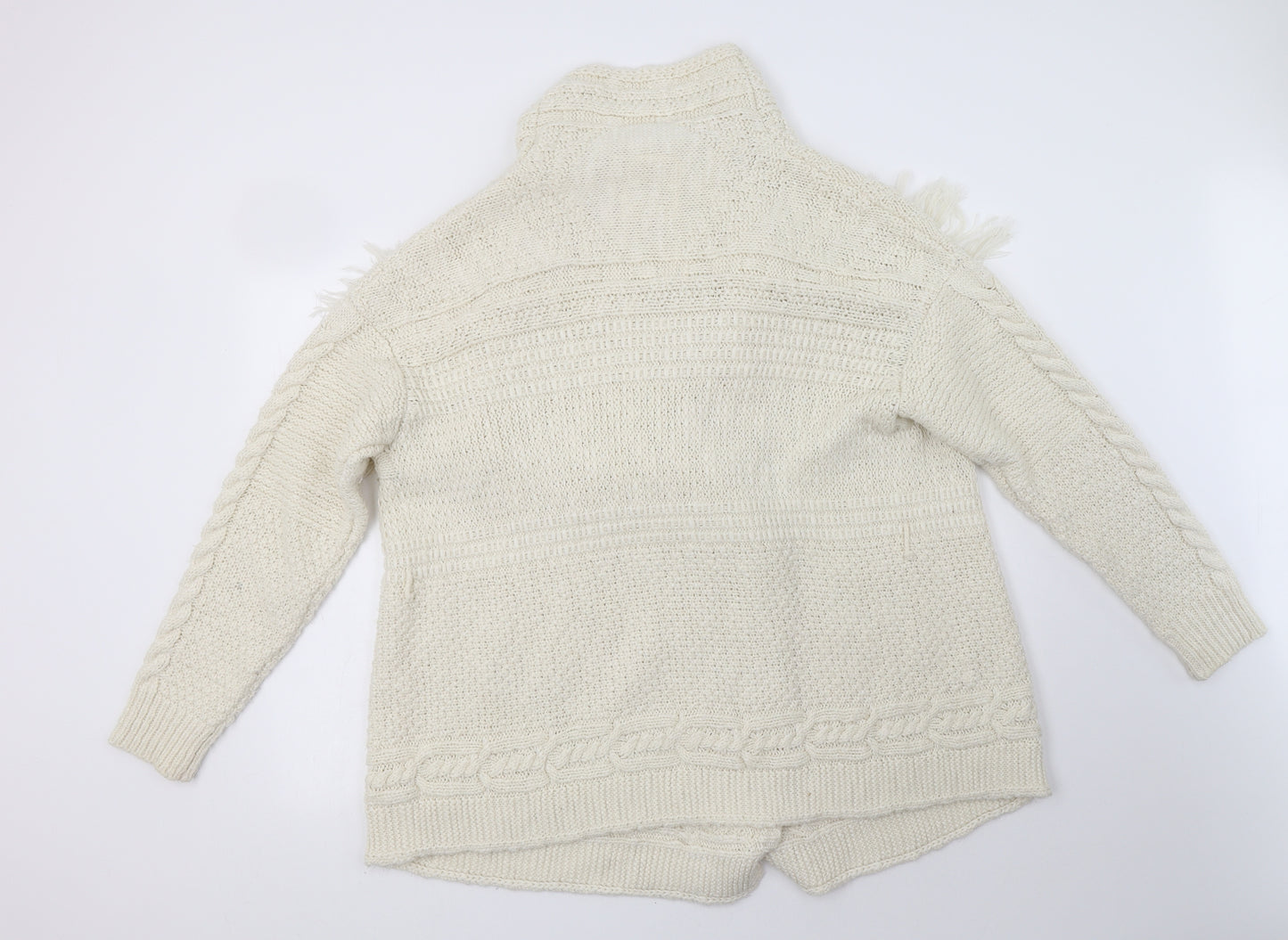 Matalan Womens Ivory V-Neck  Acetate Cardigan Jumper Size L