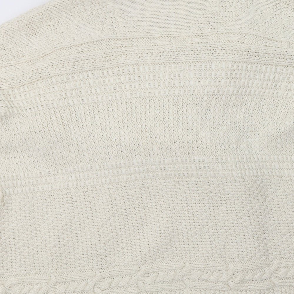 Matalan Womens Ivory V-Neck  Acetate Cardigan Jumper Size L