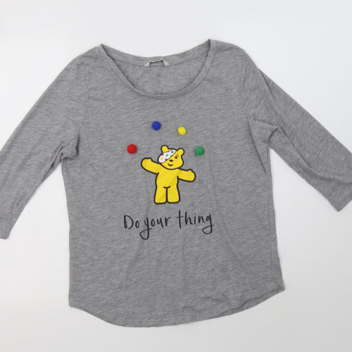George Womens Grey  Polyester Basic Blouse Size 12 Crew Neck - Pudsey