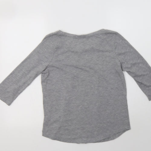 George Womens Grey  Polyester Basic Blouse Size 12 Crew Neck - Pudsey