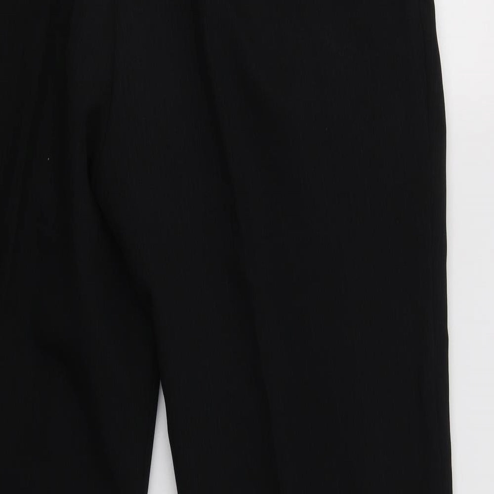 Matalan Mens Black Striped Polyester Dress Pants Trousers Size 36 L29 in Regular Hook & Loop