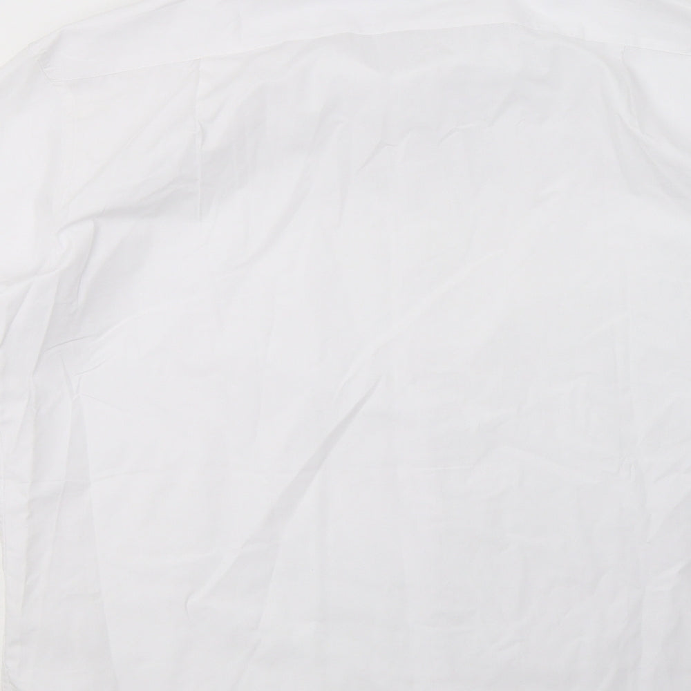 M&S Mens White  Cotton  Dress Shirt Size 16.5 Collared Button