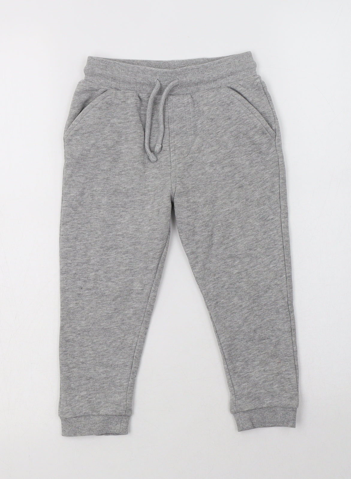 George Girls Grey  Cotton Jogger Trousers Size 3-4 Years  Regular Drawstring