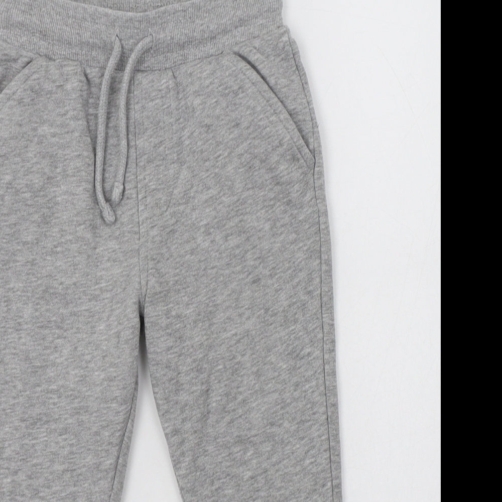 George Girls Grey  Cotton Jogger Trousers Size 3-4 Years  Regular Drawstring