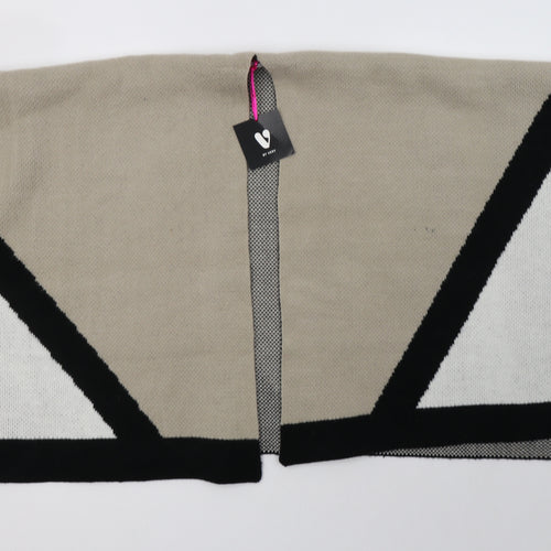 Very Womens Beige Geometric  Overcoat Poncho One Size