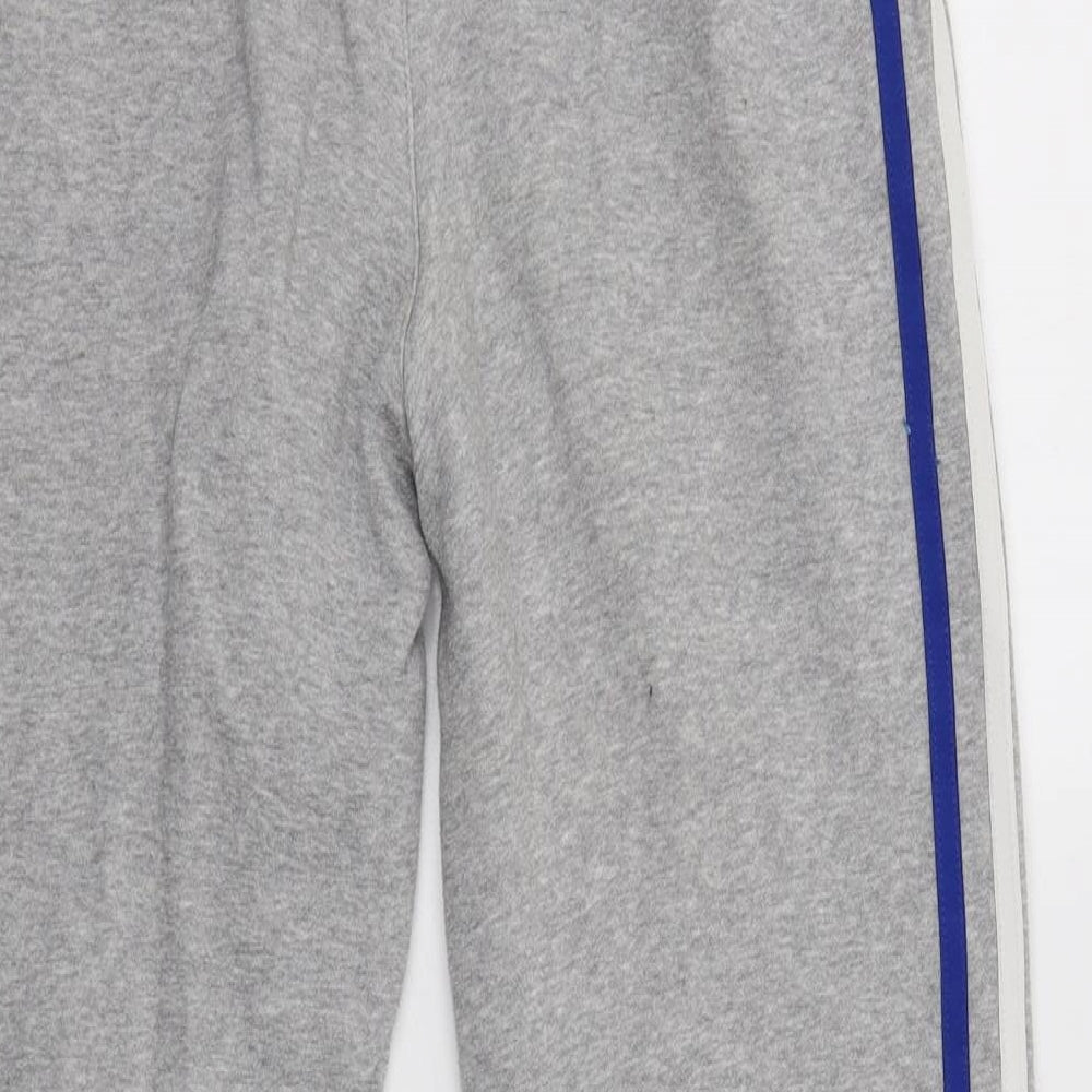 adidas Boys Grey Striped Cotton Jogger Trousers Size 11-12 Years  Regular Drawstring
