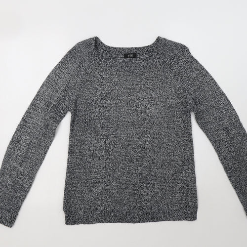 F&F Womens Grey Crew Neck  Acrylic Pullover Jumper Size 10