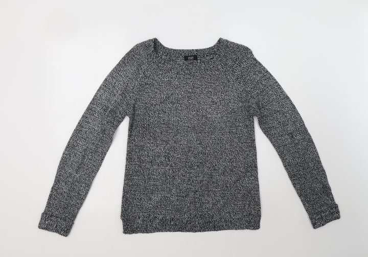 F&F Womens Grey Crew Neck Acrylic Pullover Jumper Size 10