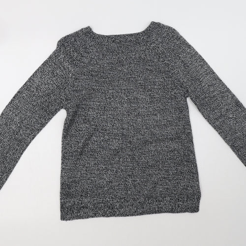 F&F Womens Grey Crew Neck  Acrylic Pullover Jumper Size 10