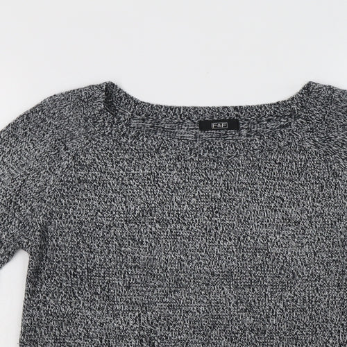 F&F Womens Grey Crew Neck  Acrylic Pullover Jumper Size 10