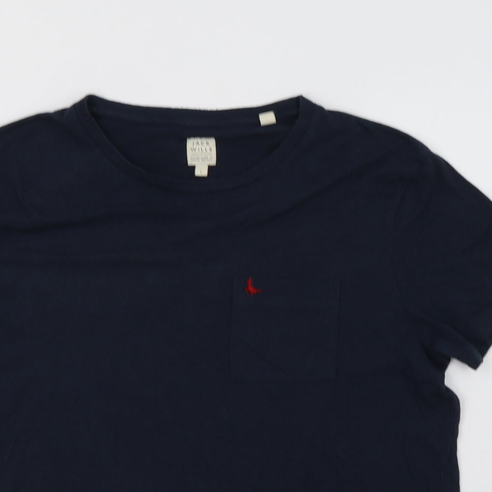 Jack Wills Mens Blue  Cotton  T-Shirt Size L Crew Neck