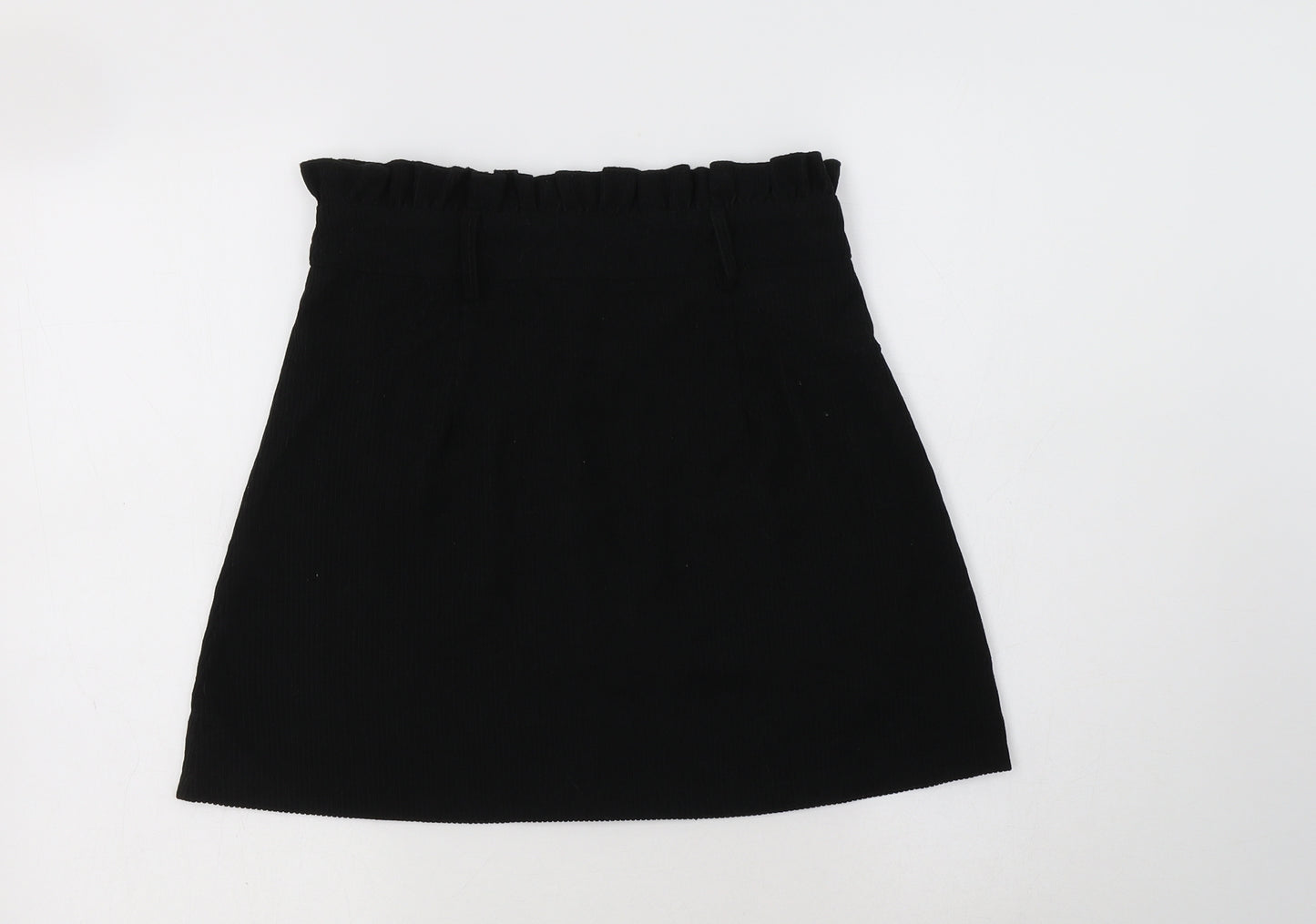Boohoo Womens Black  Polyester Mini Skirt Size 10   Zip