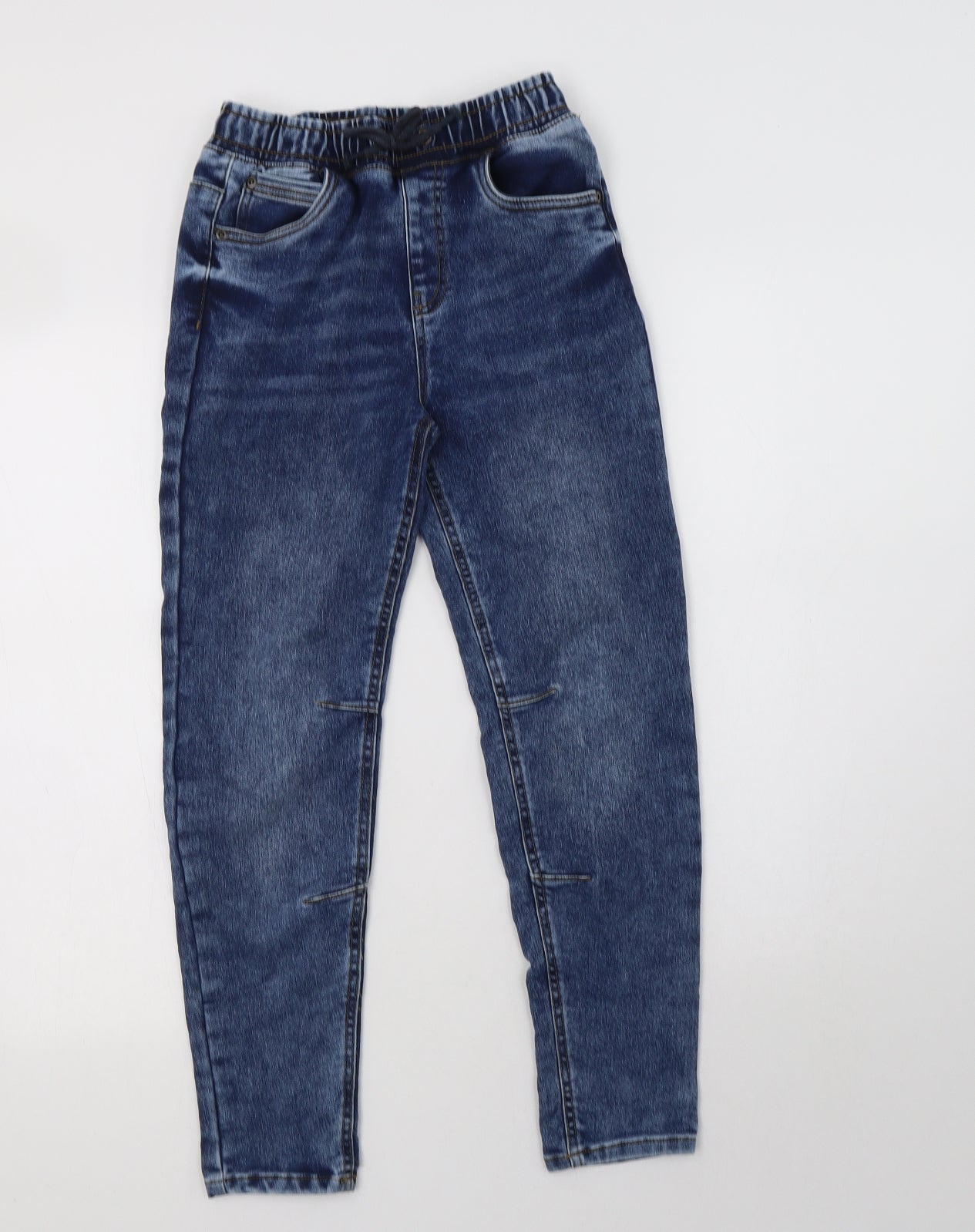 Nutmeg Boys Blue  Cotton Skinny Jeans Size 9 Years  Regular Drawstring