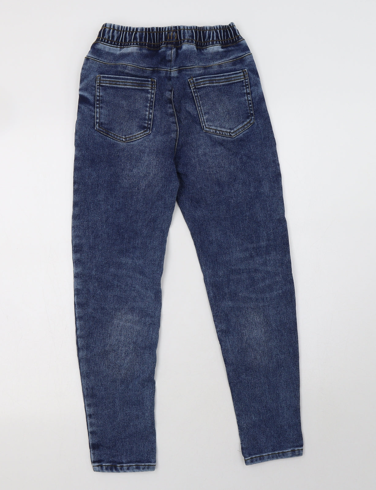 Nutmeg Boys Blue  Cotton Skinny Jeans Size 9 Years  Regular Drawstring