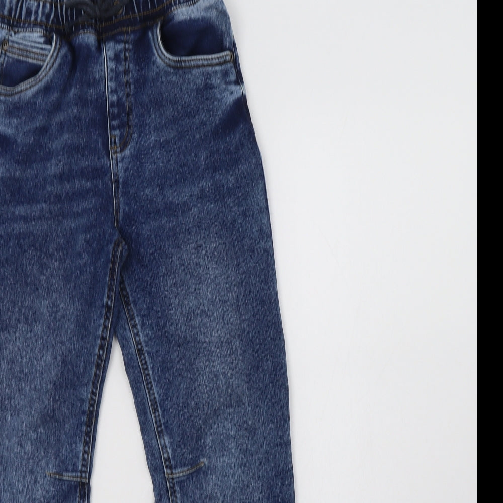 Nutmeg Boys Blue  Cotton Skinny Jeans Size 9 Years  Regular Drawstring