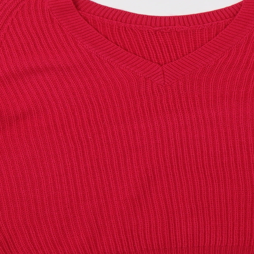 George Womens Pink Round Neck  Acrylic Pullover Jumper Size 8