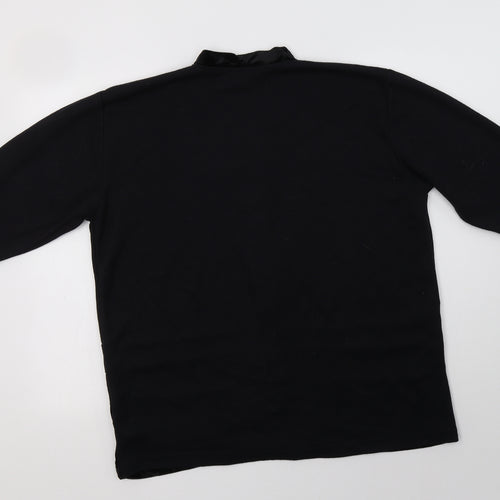 By Design Womens Black V-Neck Striped Polyester Cardigan Jumper Size L