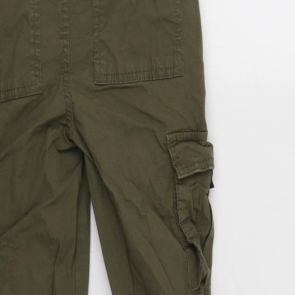Primark Boys Green  Cotton Cargo Trousers Size 6-7 Years  Regular Drawstring