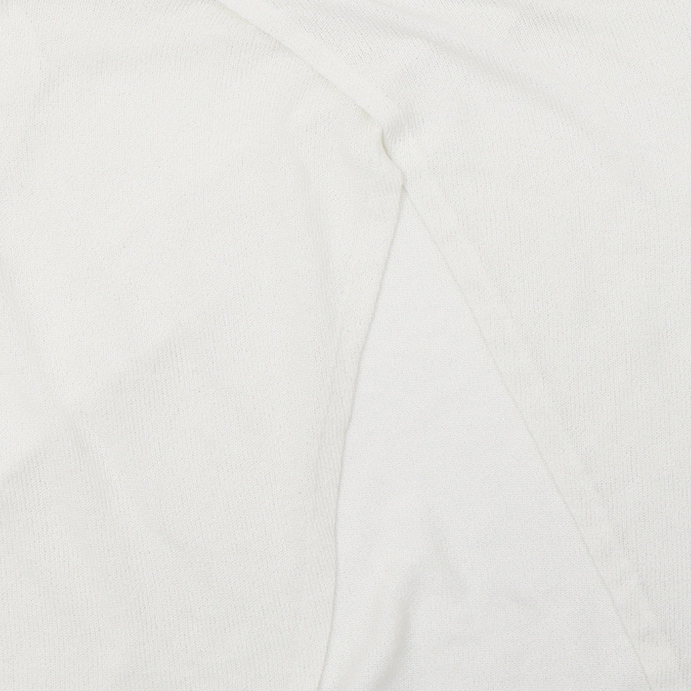 River Island Womens White Crew Neck  Polyester Pullover Jumper Size 18