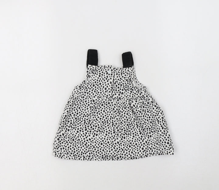 Lullababy Baby White Animal Print Cotton A-Line Size 0-3 Months Sweetheart Button