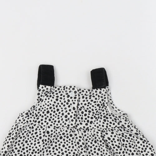 Lullababy Baby White Animal Print Cotton A-Line  Size 0-3 Months  Sweetheart Button