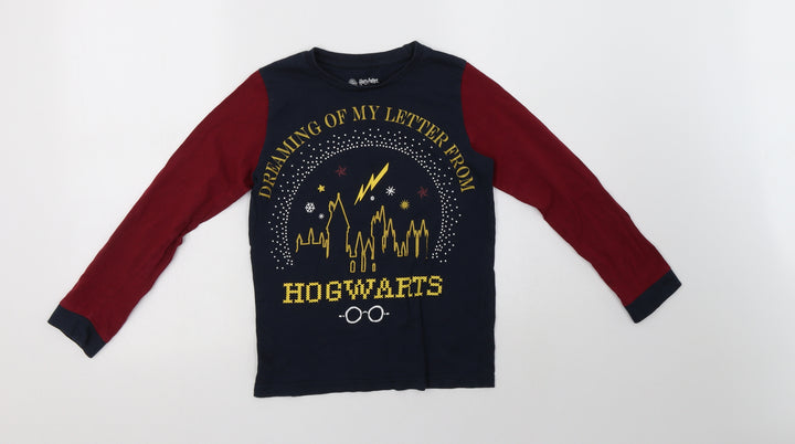 Nutmeg Girls Blue Colourblock Cotton Top Pyjama Top Size 9-10 Years - Harry Potter