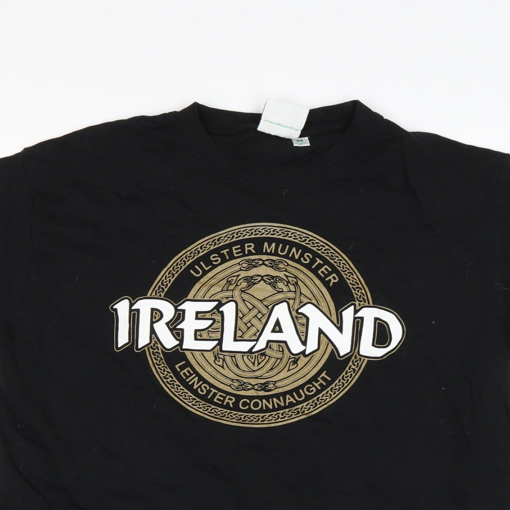 Traditional Craftwear Mens Black  Cotton  T-Shirt Size M Round Neck  - Ireland