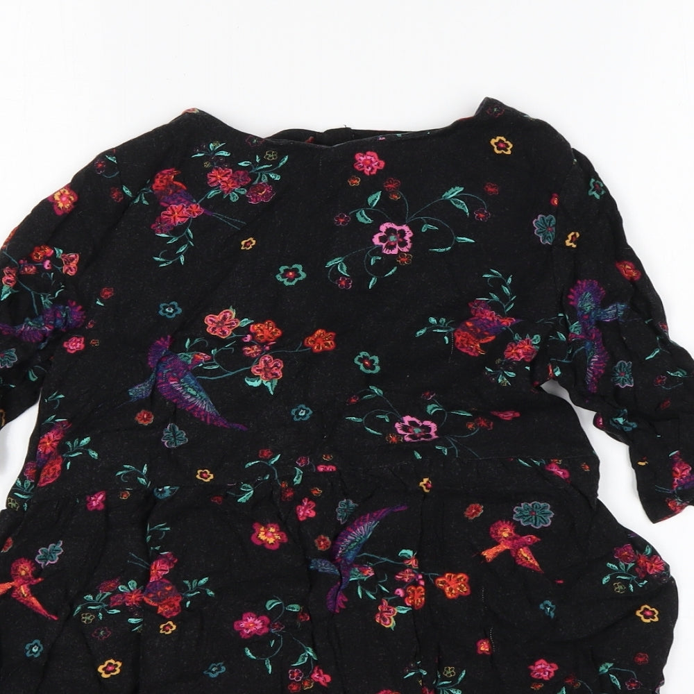 Nutmeg Girls Multicoloured Floral Viscose A-Line  Size 9-10 Years  Round Neck