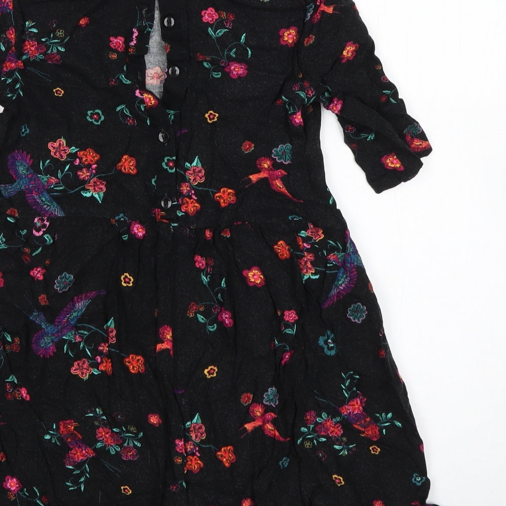 Nutmeg Girls Multicoloured Floral Viscose A-Line  Size 9-10 Years  Round Neck