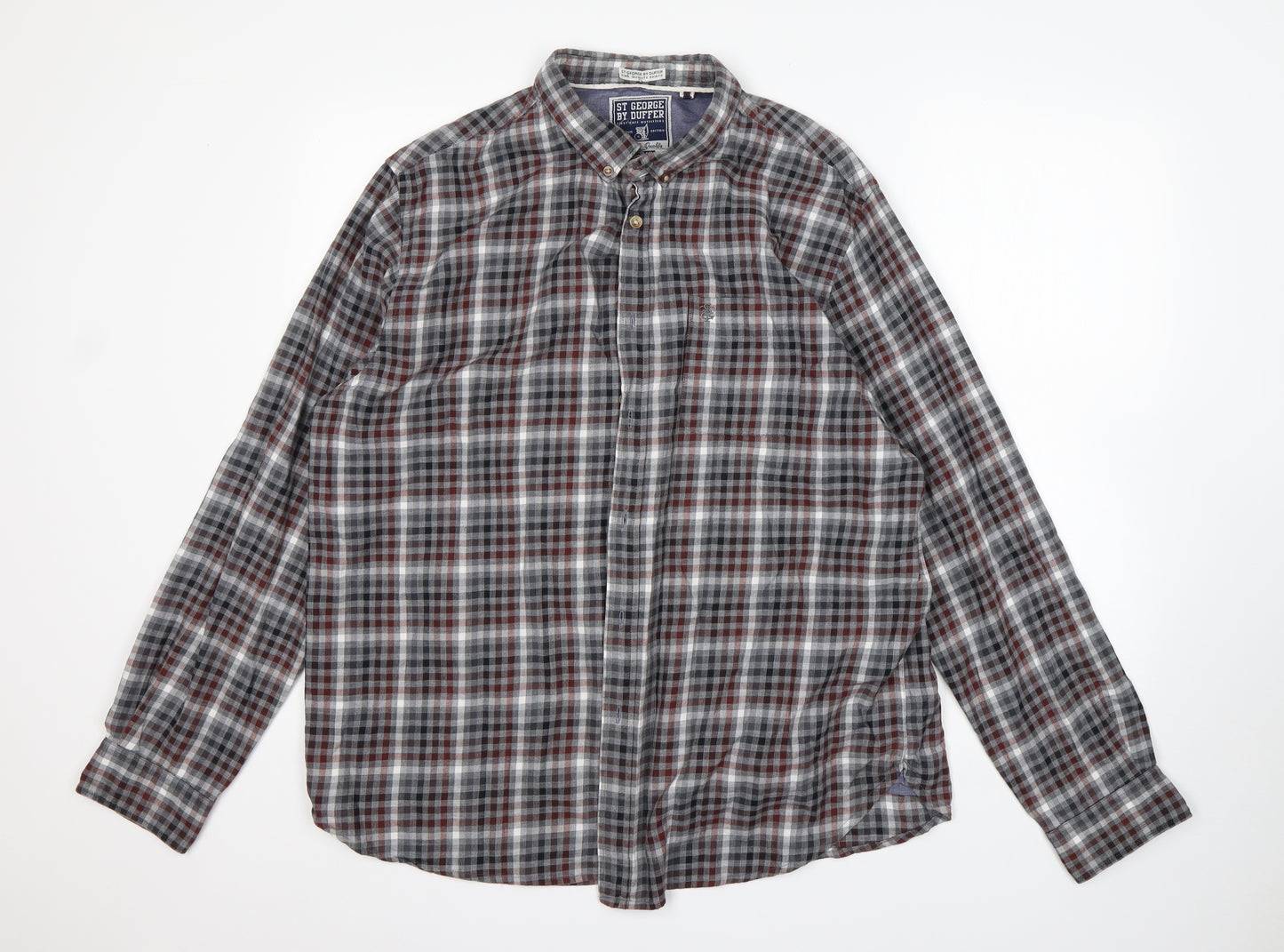 Duffer Mens Multicoloured Check Cotton  Button-Up Size XL Collared