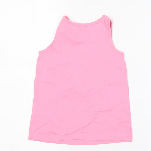 Gap Girls Pink  Cotton Basic Tank Size 5 Years Round Neck