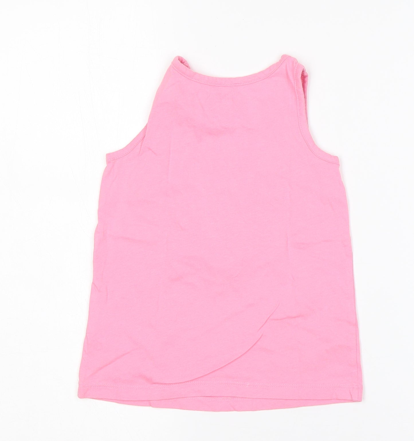 Gap Girls Pink  Cotton Basic Tank Size 5 Years Round Neck