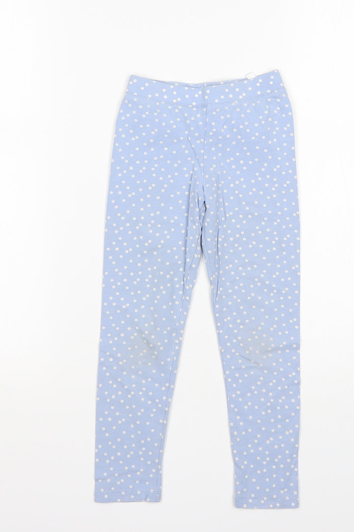 H&M Girls Multicoloured Polka Dot Cotton Pyjama Pants Size 4-5 Years