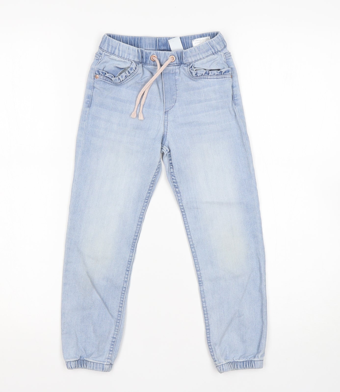 H&M Girls Blue  Cotton Straight Jeans Size 5 Years  Regular