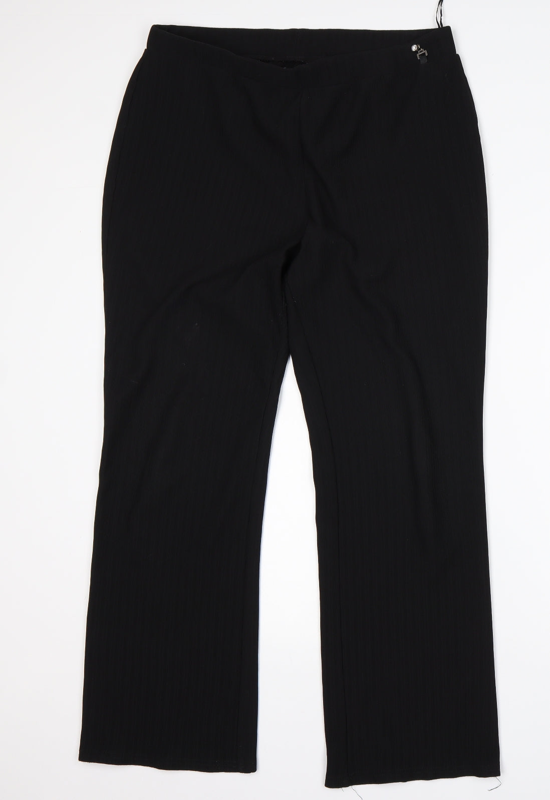 Papaya Womens Black  Polyester Trousers  Size 14 L29 in Regular