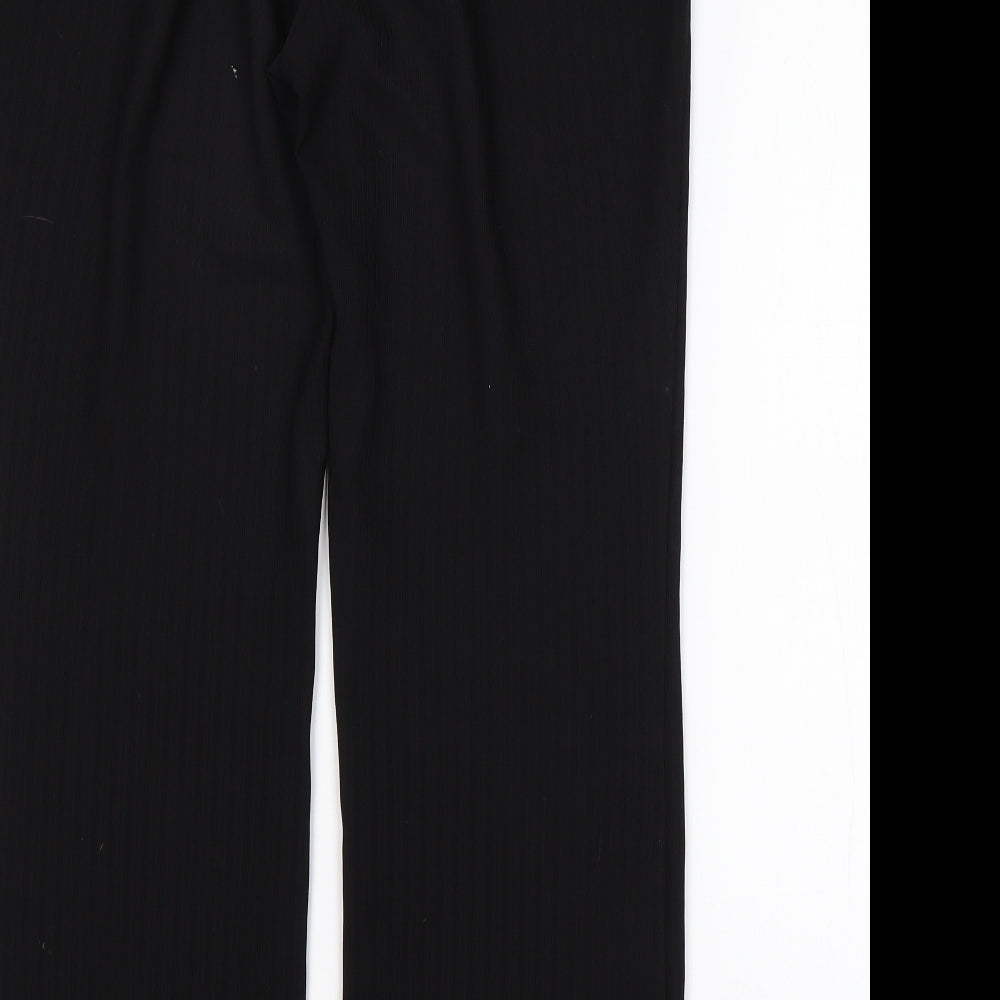 Papaya Womens Black  Polyester Trousers  Size 14 L29 in Regular