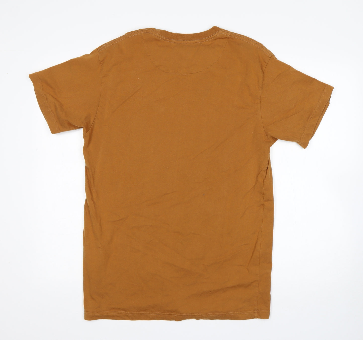 Illusive Mens Brown  Cotton  T-Shirt Size L Round Neck