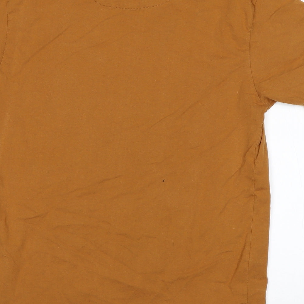 Illusive Mens Brown  Cotton  T-Shirt Size L Round Neck