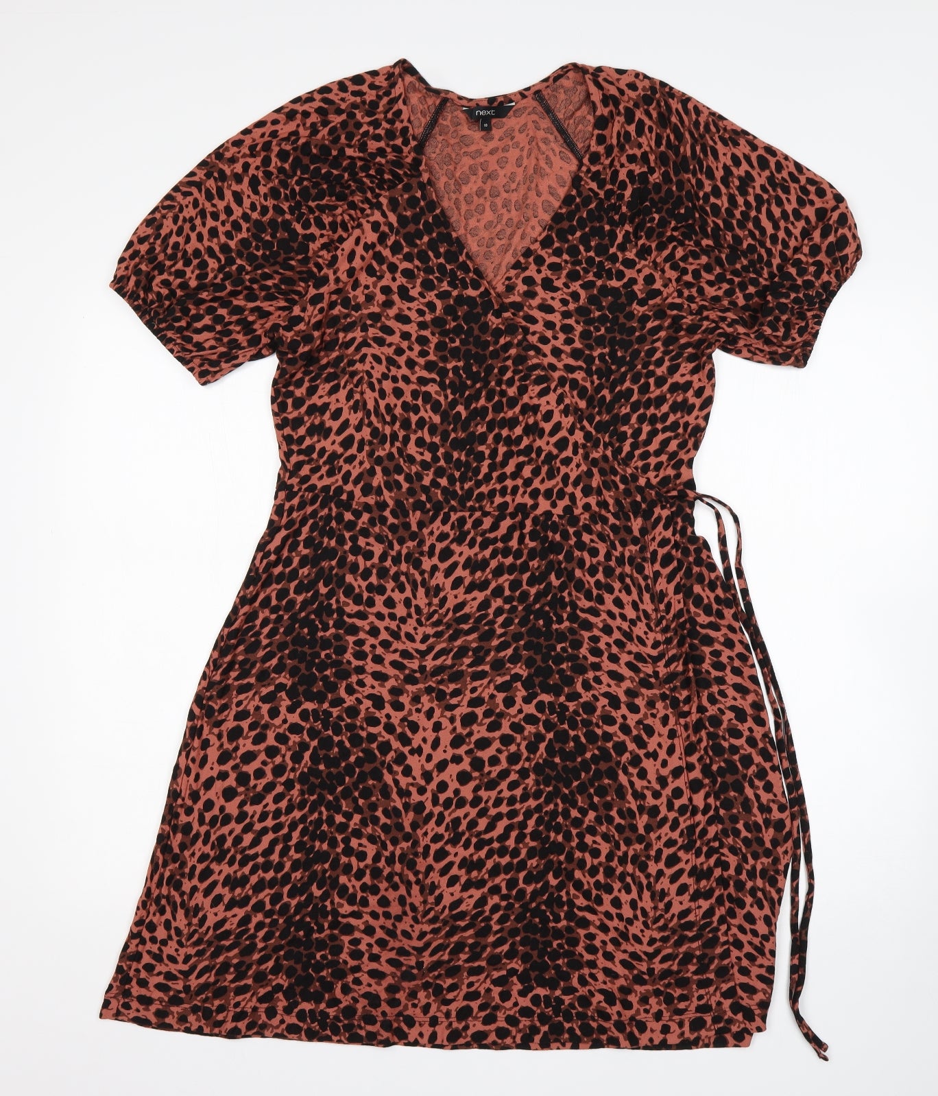 NEXT Womens Multicoloured Animal Print Viscose A-Line  Size 10  V-Neck