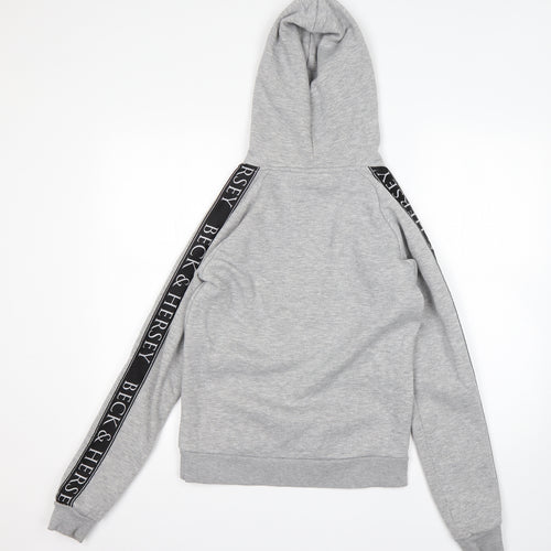 BLACK & HERSEY  Womens Grey  Cotton Pullover Hoodie Size 8