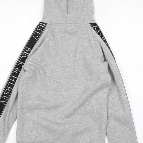 BLACK & HERSEY  Womens Grey  Cotton Pullover Hoodie Size 8