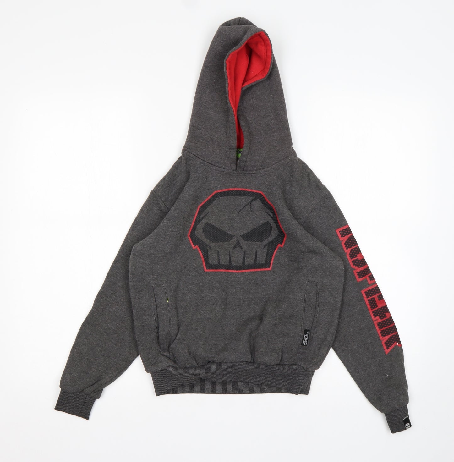 No Fear Boys Grey  Cotton Pullover Hoodie Size 9-10 Years