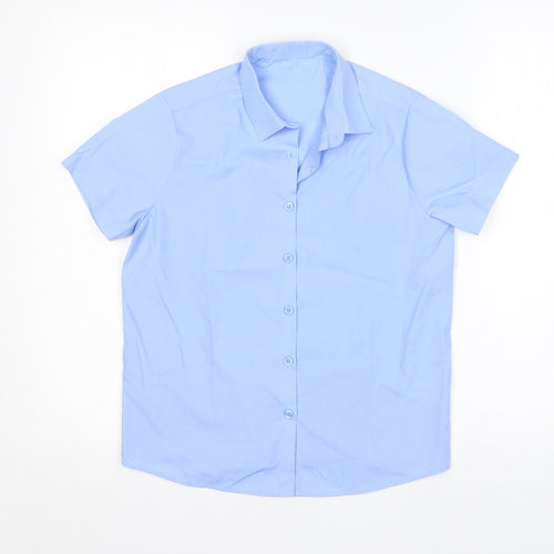 George Boys Blue  Polyester Basic Button-Up Size 9-10 Years Collared