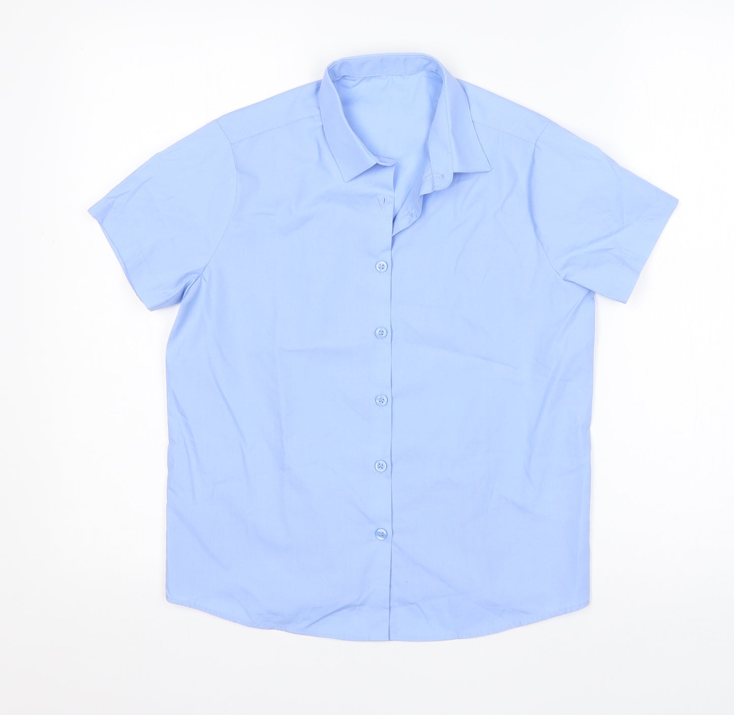 George Boys Blue  Polyester Basic Button-Up Size 9-10 Years Collared