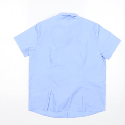 George Boys Blue  Polyester Basic Button-Up Size 9-10 Years Collared